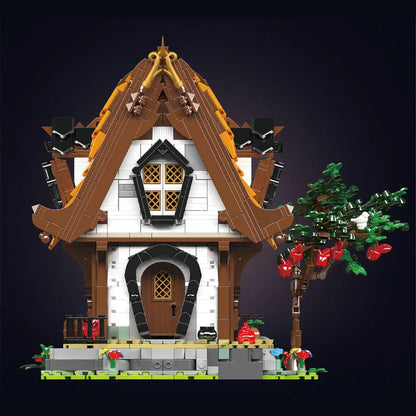 Mould King MOC Building Block Set: Medieval City Log Cabin, Model K16054