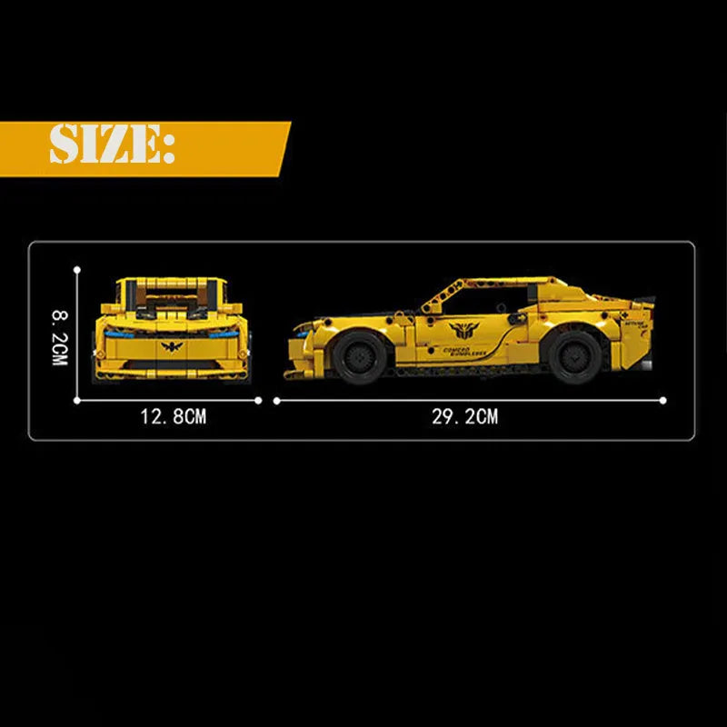 Mould King Building Block Set: Bumblebee Pull Back Sports Car, Model K15081