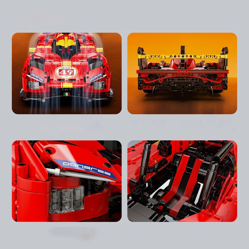 Trilumity Building Block Set: 1: 10 Le Mans Flame Supercar, Racing Aerodynamic Lines (1518-Piece)
