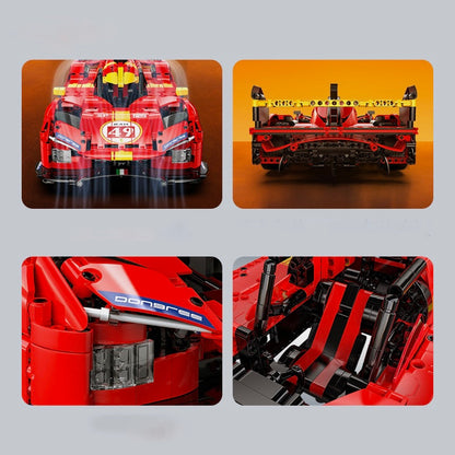 Trilumity Building Block Set: 1: 10 Le Mans Flame Supercar, Racing Aerodynamic Lines (1518-Piece)