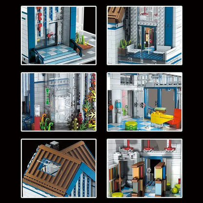 Mould King MOC Motorized Building Block Set: Modern Library, Model K16022