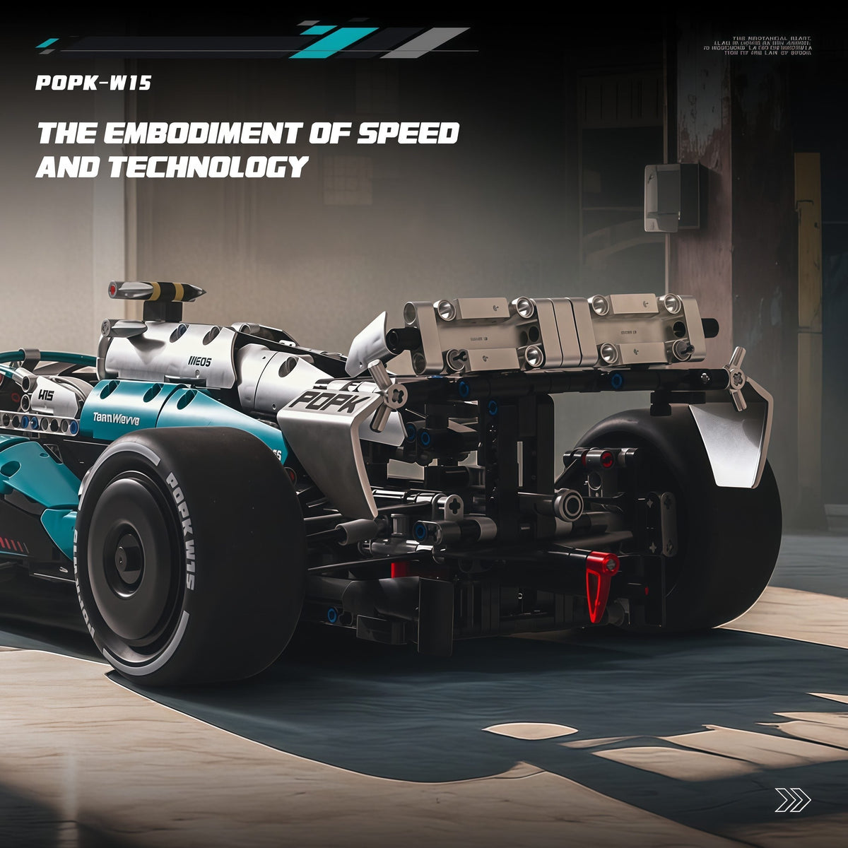 Trilumity Building Block Set: 1:8 Mercedes-Benz Abu Dhabi W15 F1 Racing Car (1936-Piece)