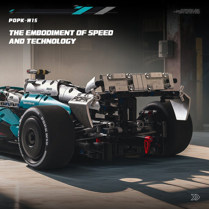 Trilumity Building Block Set: 1:8 Mercedes-Benz Abu Dhabi W15 F1 Racing Car (1936-Piece)