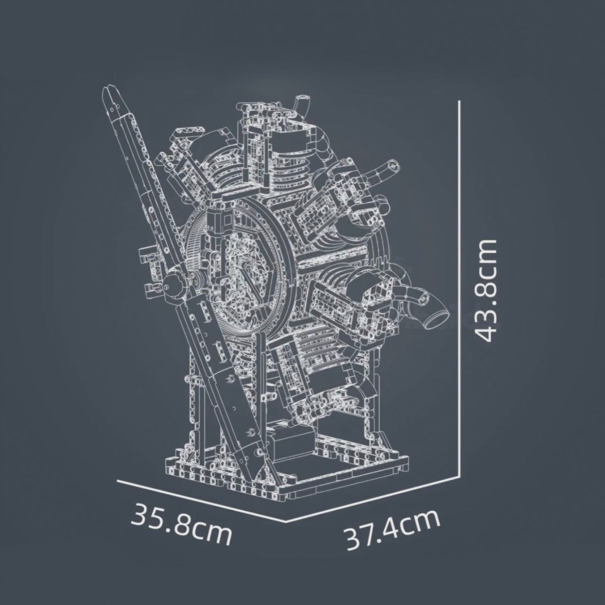 Trilumity Building Block Set: The Ultimate Motorised Radial Aircraft Engine | 3090Piece