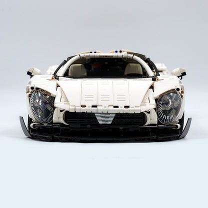 Trilumity Motorized Building Block Set: 1: 8 Alfa Romeo 33 Stradale Supercar, White Goddess Customized Version (3861-Piece)