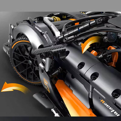 Trilumity Motorized Building Block Set: 1:8 McLaren Senna Black Knight Hypercar Limited Edition (3803-Piece)