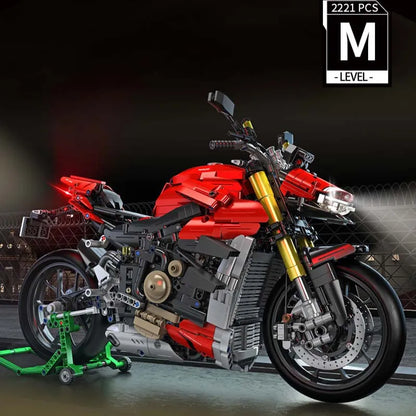 Panlos MOC Building Block Set: Ducati V4 Sport Motorcycle, Model 672105