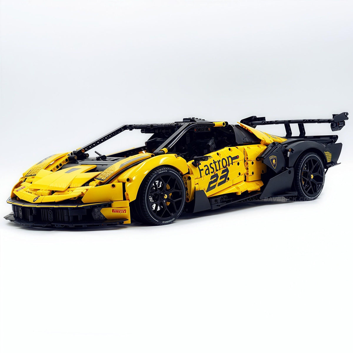 Trilumity Building Block Set: 1: 8 The Ultimate Italian Track-Only V12 Hypercar, Vibrant Yellow Limited Edition (4100+Piece)
