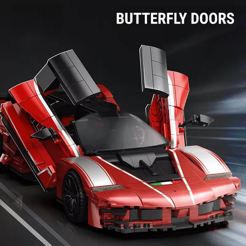 Trilumity Building Block Set: 1:16 Prancing Horse Track Hypercar | 1046-Piece | Italian Track Performance