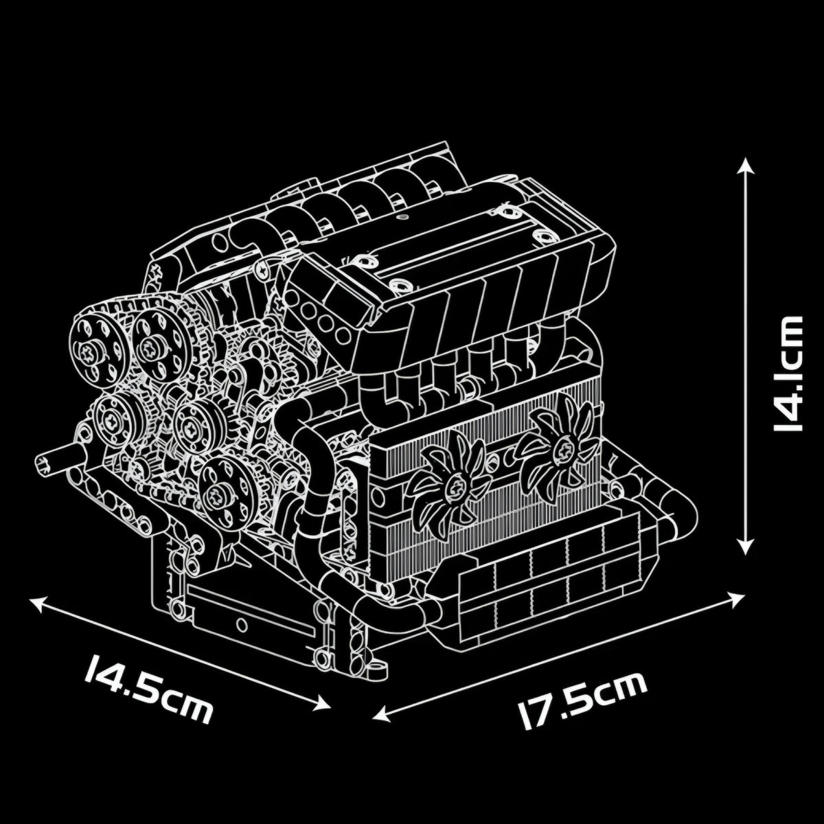 Trilumity Building Block Set: Motorised Inline-6 BMW German Engine | 744Piece