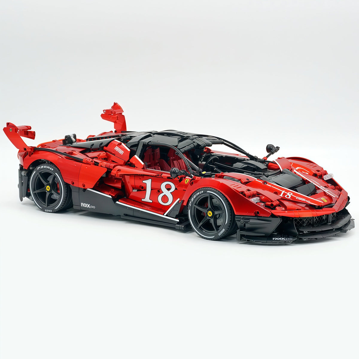 Trilumity Motorized Building Block Set: 1:8 The Ultimate Italian Hybrid Hypercar Evo | Pearl Red Painting Italian Flagship (4058Piece)