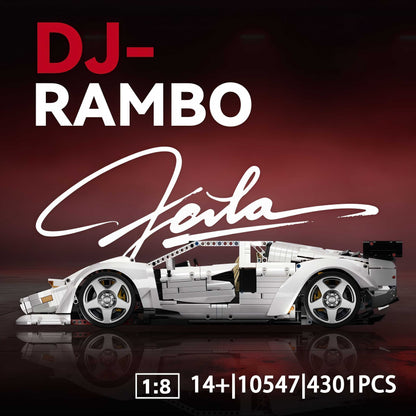 Trilumity Building Block Set: 1:8 Widebody Classic Italian 80s Icon – Pearlescent White Edition (4301-Piece)