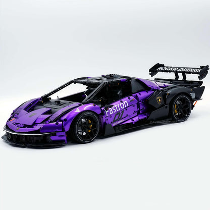Trilumity Building Block Set: 1: 8 The Ultimate Italian Track-Only V12 Hypercar, Amethyst Limited Edition (4100+Piece)
