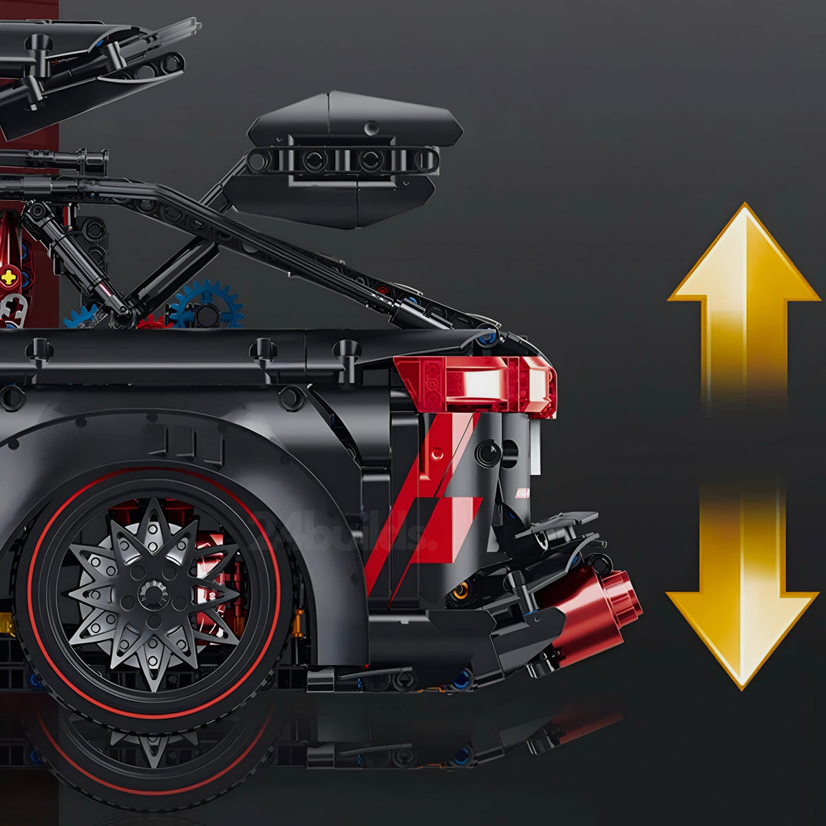 Trilumity Motorized Building Block Set: 1:8 Audi Rs6 Quattro Widebody Wagon | Matte Black Power | 4189+-Piece