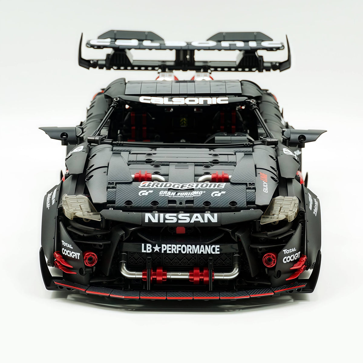 Trilumity Motorized Building Block Set: 1:8 Nissan GTR R35 Widebody Black Warrior Custom Edition | Black Beast | 3939+-Piece