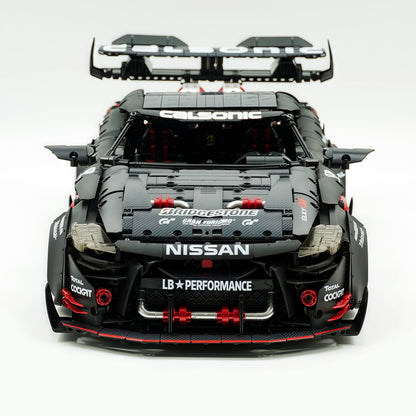 Trilumity Motorized Building Block Set: 1:8 Nissan GTR R35 Widebody Black Warrior Custom Edition | Black Beast | 3939+-Piece