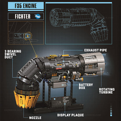 Trilumity Building Block Set: Motorised F35 Turbine Engine (1812Piece)
