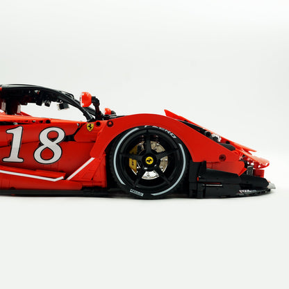 Trilumity LaFerrari FXXK EVO Custom Modified, Classic Red Building Block Set, 1:8 Scale, Remote Control, 4,739-Piece