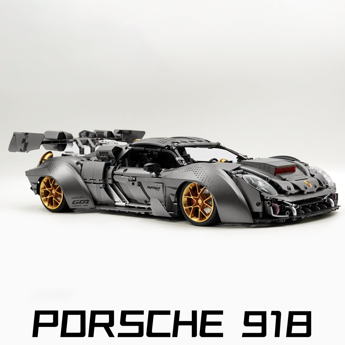 Trilumity Motorized Building Block Set: 1:8 Porsche Ultimate 918 Widebody Supercar Full-featured Edition with Remote Control (4306-Piece)