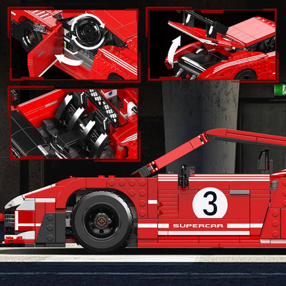 Trilumity Building Block Set: The Legendary German Porsche 935 Endurance Racecar (1717-Piece)
