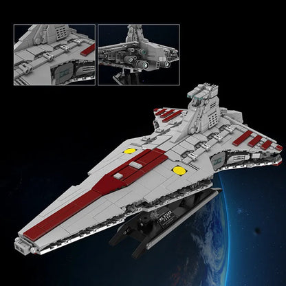 Mould King MOC Building Block Set: Star Wars MOC Republic Attack Cruiser, Model MK21074