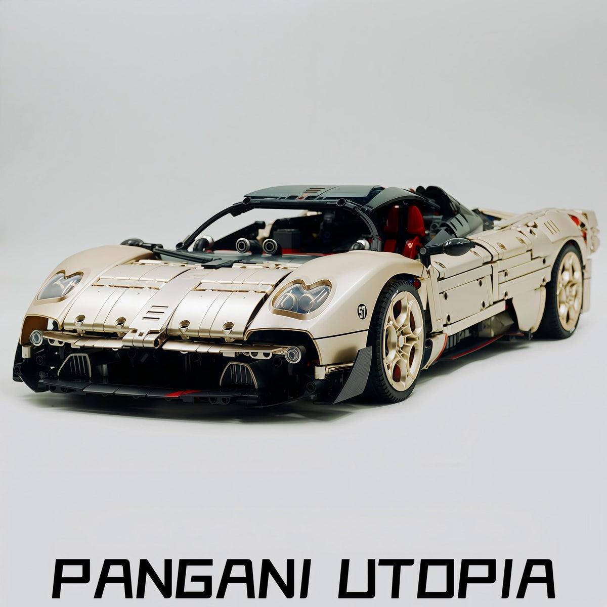Trilumity Building Block Set: 1:8 The Ultimate Pagani Utopia Supercar | Limited Edition Champagne Gold V12 Italian Exotic (3314Piece)