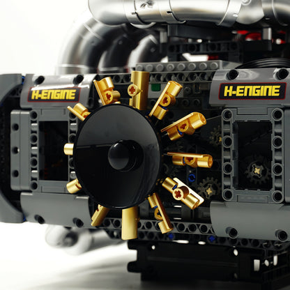 Trilumity Building Block Set: Motorised Flat 6 Engine (2376-Piece)