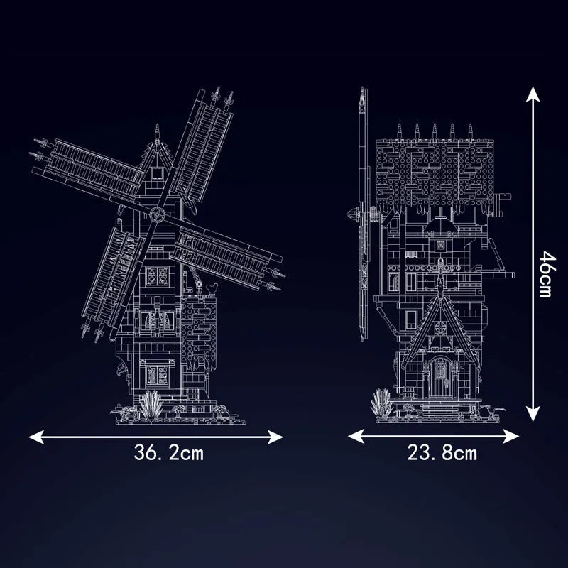 Mould King MOC Building Block Set: Medieval City Windmill, Model K10060