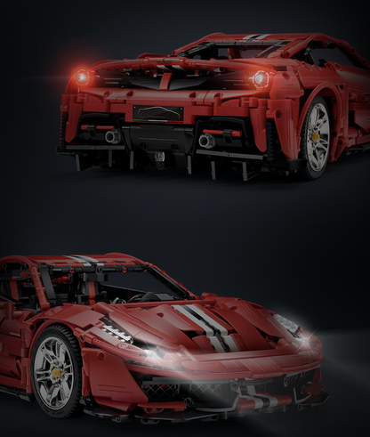 Trilumity Motorized Building Block Set: 1:8 The Ultimate Maranello V8 GT Supercar, The Ultimate Collectible (3187-Piece)
