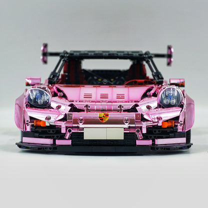 Trilumity Motorized Building Block Set: 1: 8 Porsche Gt2 RS, Limited Mirror Electroplated Edition (3389-Piece)