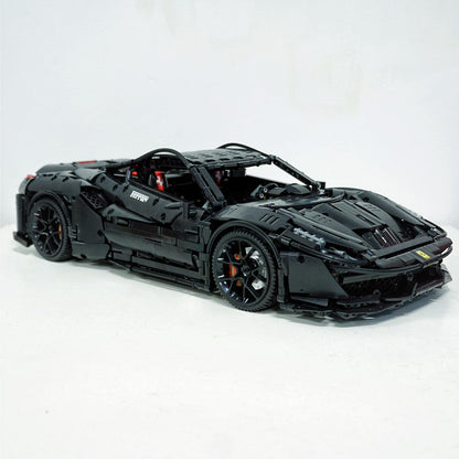Trilumity Motorized Building Block Set: 1:8 The Ultimate Maranello V8 GT Supercar, GTR-style widebody kit and large rear wing (3237-Piece)