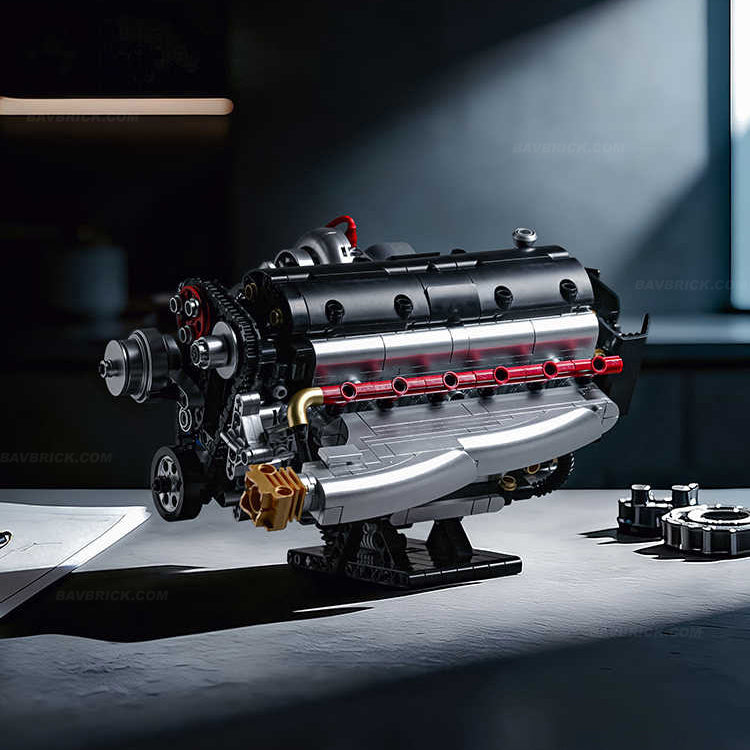 Trilumity Building Block Set: 2Jz-Gte Engine | Single Turbo Japanese Inline 6 Engine(974Piece)