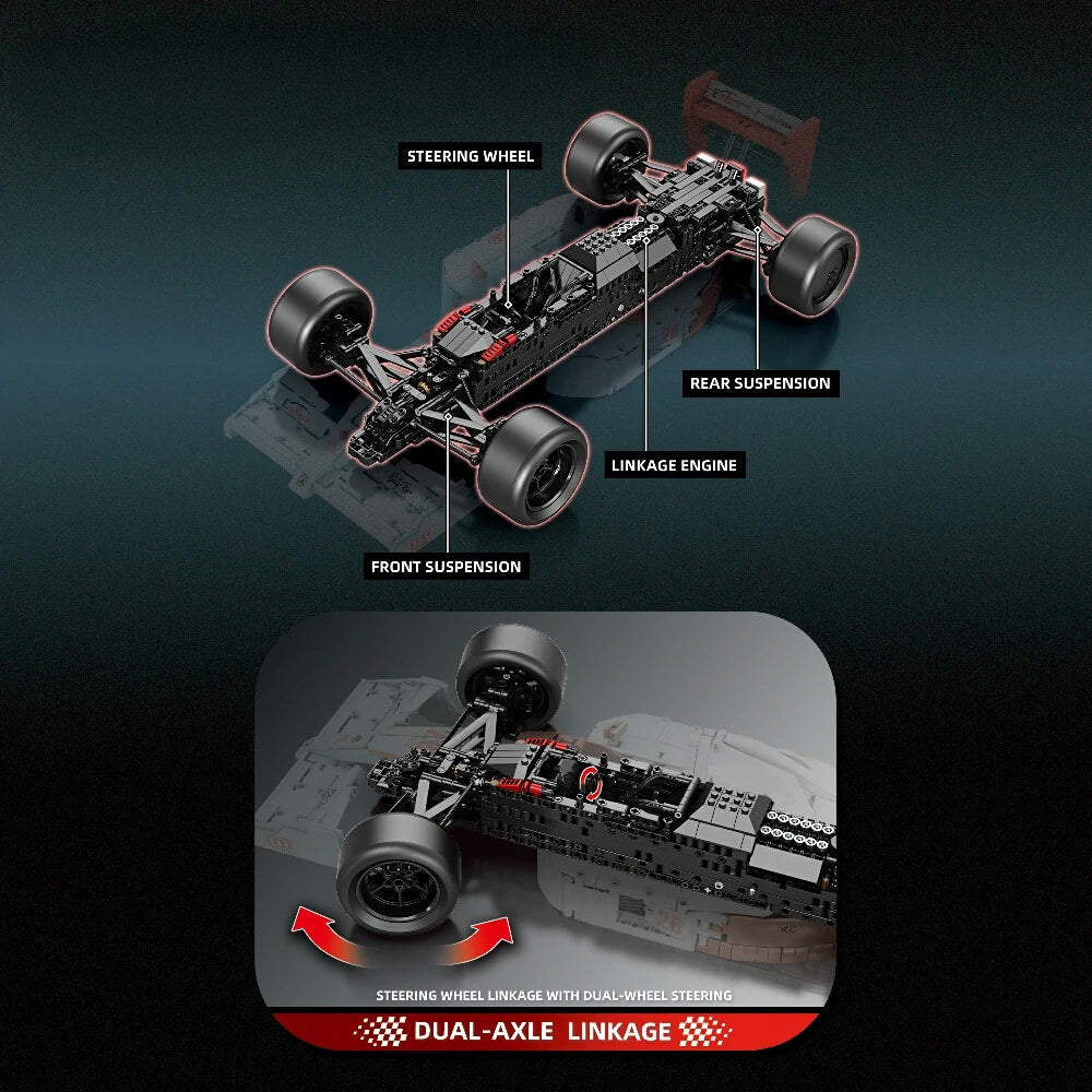 Trilumity Building Block Set: 1:8 McLaren Mp4/6 F1 Racing | 1991 Red & White Grand Prix Championship Livery (2800-Piece)