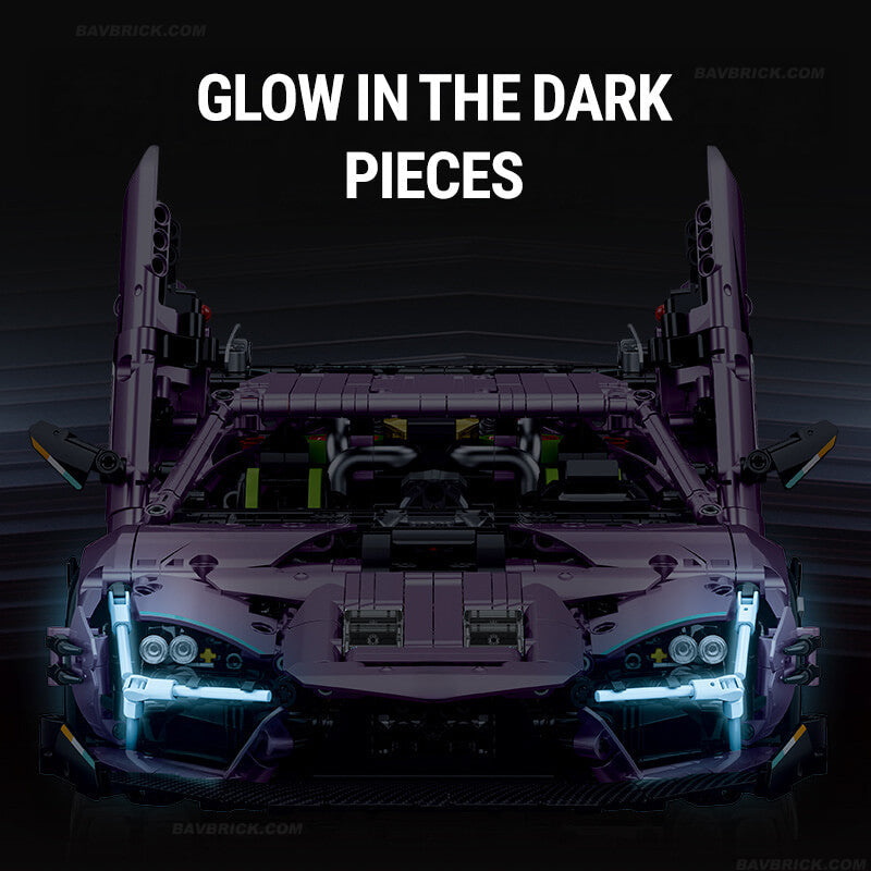 Trilumity Building Block Set: 1:10 Drifting Edition Italian Bull L539 Lightning Hybrid | Remote Controlled Drifting Italian Bull | Metallic Purple