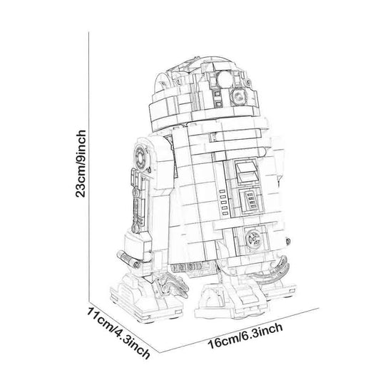 MOC Building Block Set: Star Wars Custom R2-D2 Robot, Model 21801
