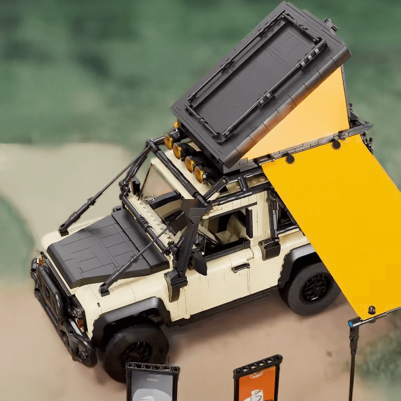 Trilumity Building Block Set: 1:10 Land Rover Defender Camper, Outdoor Adventure Build, Comes with a variety of camping equipment (2766-Piece)