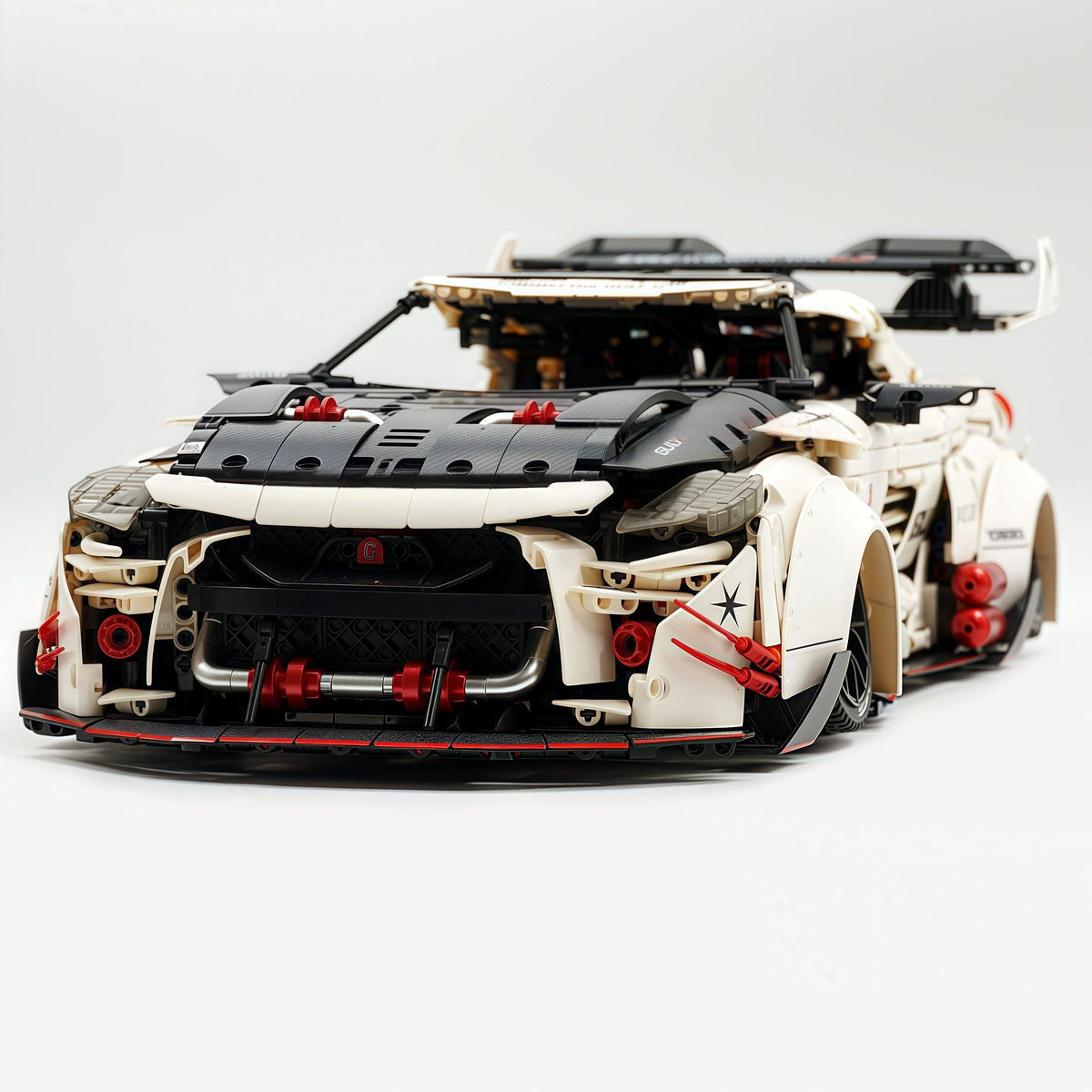 Trilumity Motorized Building Block Set: 1:8 Nissan GT-R R35 Widebody Edition | White Beast | 3939+-Piece