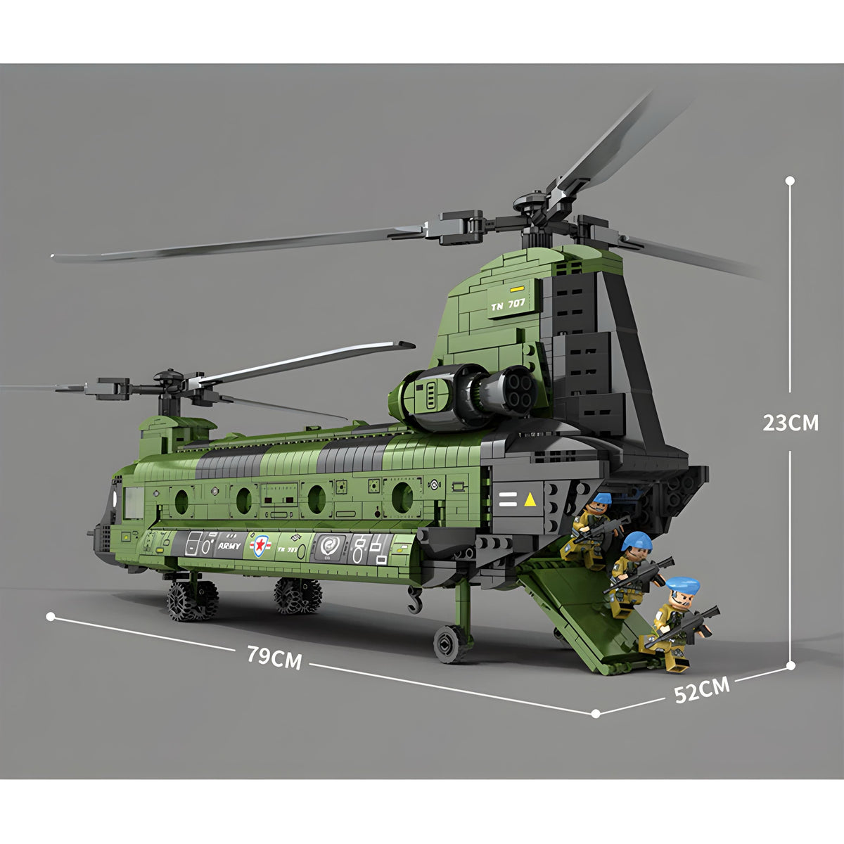 Trilumity Transport Helicopter Building Block Set, 1,632-Piece