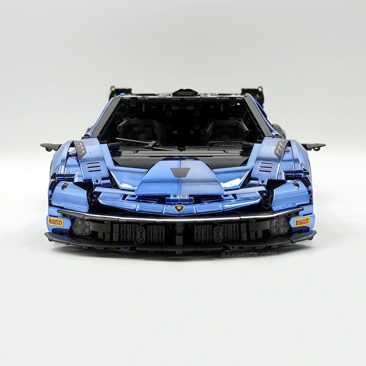 Trilumity Building Block Set: 1: 8 The Ultimate Lamborghini Essenza Scv12, Mirror Blue Plated Limited Edition (4100+Piece)