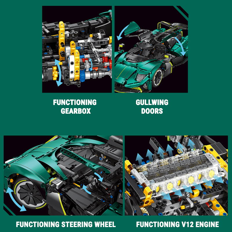Trilumity Building Block Set: 1: 8 Aston Martin Valkyrie Hypercar (3869-Piece)