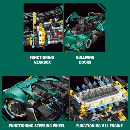 Trilumity Building Block Set: 1: 8 Aston Martin Valkyrie Hypercar (3869-Piece)