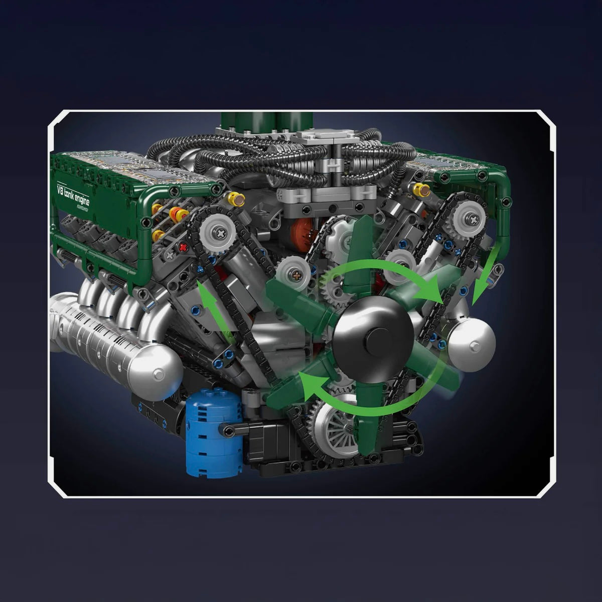 Trilumity Building Block Set: Motorised V8 Tank Engine (2250-Piece)