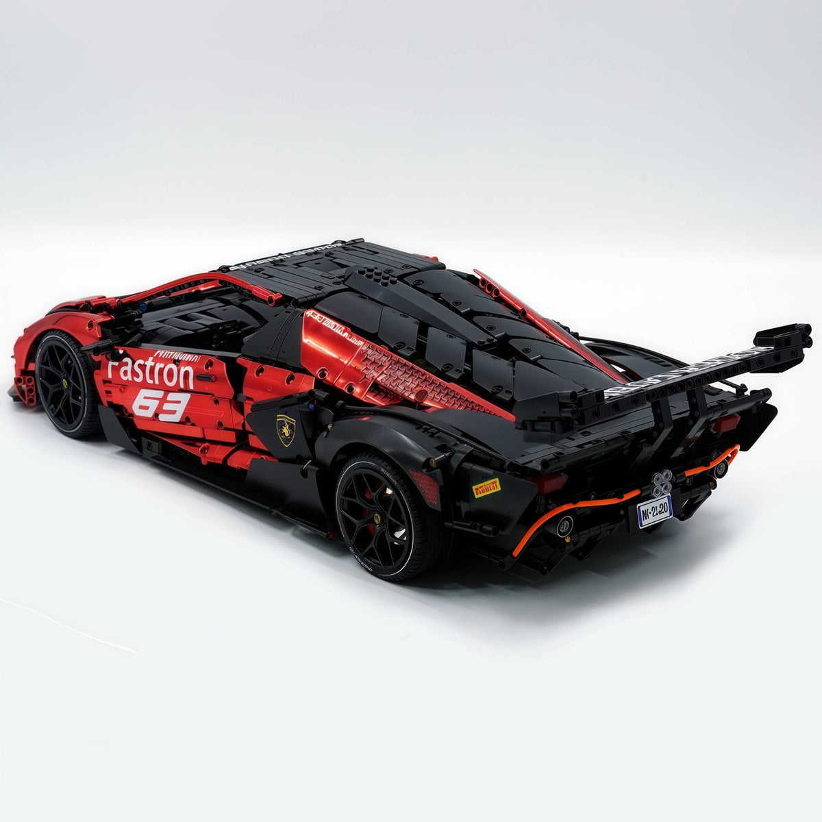 Trilumity Building Block Set: 1: 8 The Ultimate Italian Track-Only V12 Hypercar, Mirror Red Plated Limited Edition (4100+Piece)