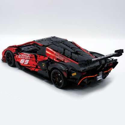 Trilumity Building Block Set: 1: 8 The Ultimate Italian Track-Only V12 Hypercar, Mirror Red Plated Limited Edition (4100+Piece)