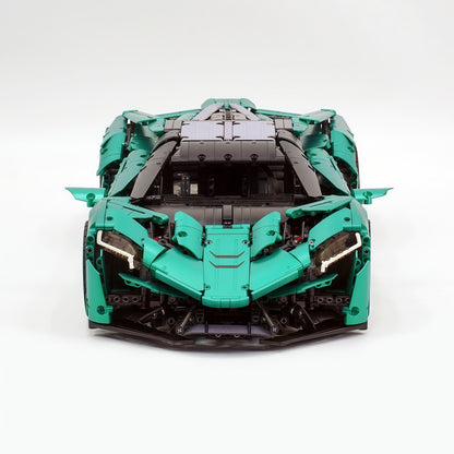 Trilumity Motorized Building Block Set: 1:8 The Ultimate Ajlani Drakuma | Customized Barrel-Plated Emerald V8 Concept Hypercar (3920+-Piece)
