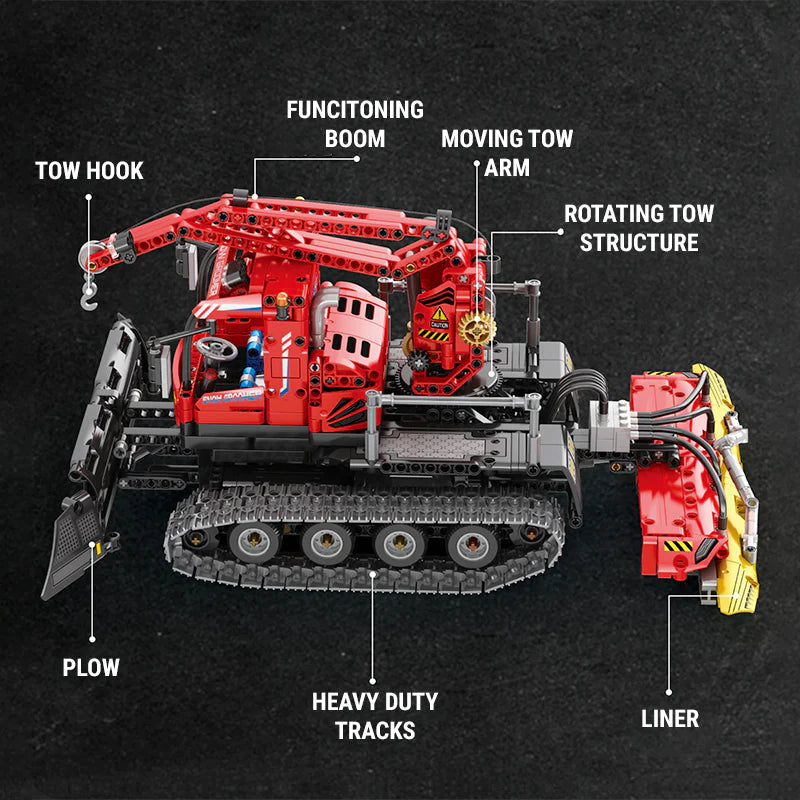 Trilumity Snow Groomer Building Block Set, Remote Control, 1,100-Piece