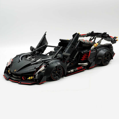 Trilumity Motorized Building Block Set: 1:8 Lamborghini Veneno Limited Edition Obsidian V12 Supercar | 64cm | Remote Controlled | 3809-Piece