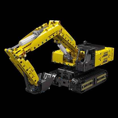 Mould King MOC Building Block Set: Motorized Yellow Mechanical Digger, Model 15061