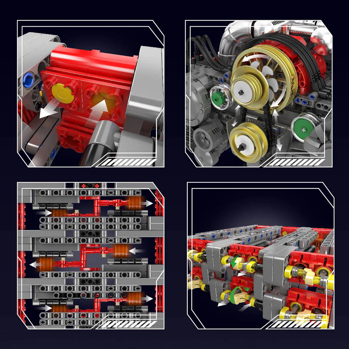 Trilumity Building Block Set: Motorised Flat 6 Engine (2376-Piece)