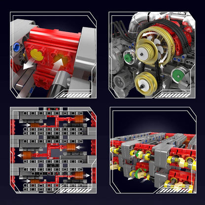 Trilumity Building Block Set: Motorised Flat 6 Engine (2376-Piece)